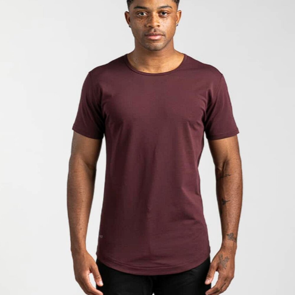 BYLT Basics LUX Maroon Wide Neck Tee